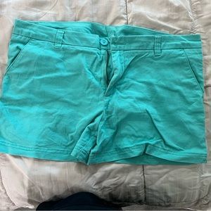 2 pairs BCG cargo shorts peach and teal